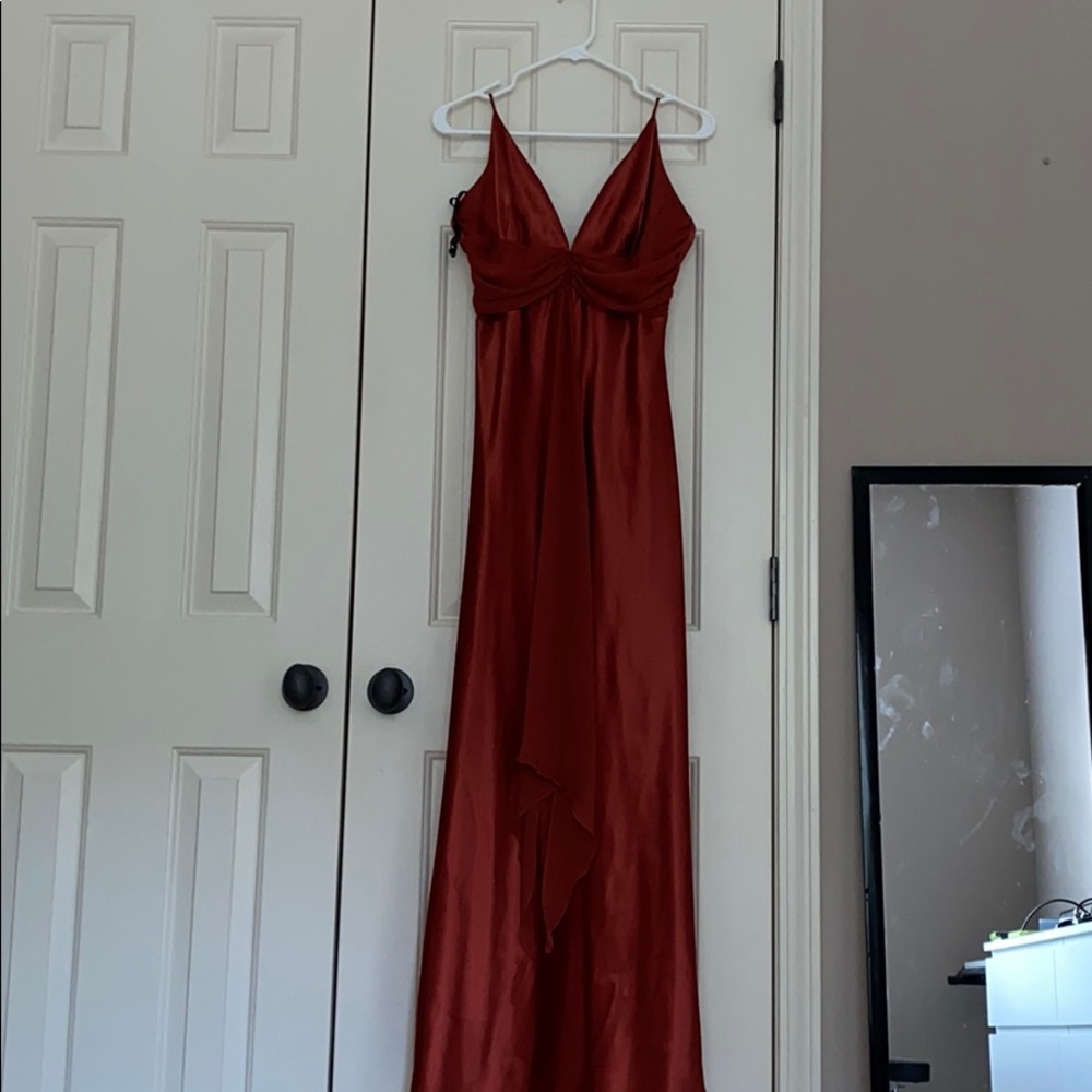 long, satin, prom/formal dress